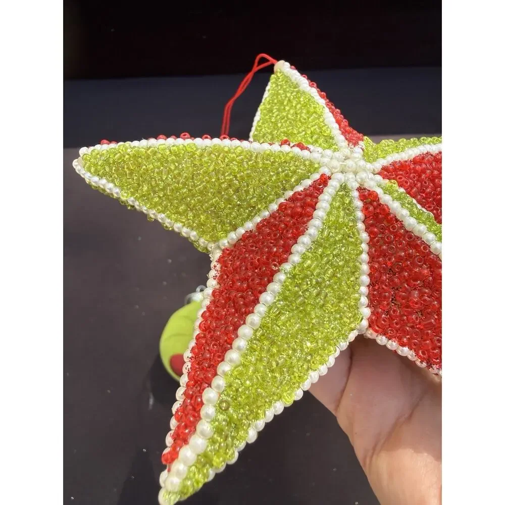 Dept 56 Whimsical Christmas ornament Beaded Star & Flocked Ball -Lo10